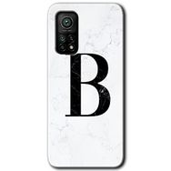 Gramaphone Mi 10T Pro Hd Desen Baskılı Arka Kapak Beyaz Mermer Desenli B Harfi Kılıf
