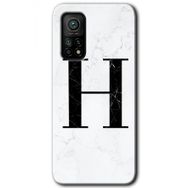 Gramaphone Mi 10T Pro Hd Desen Baskılı Arka Kapak Beyaz Mermer Desenli H Harfi Kılıf