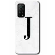 Gramaphone Mi 10T Pro Hd Desen Baskılı Arka Kapak Beyaz Mermer Desenli J Harfi Kılıf