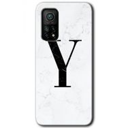 Gramaphone Mi 10T Pro Hd Desen Baskılı Arka Kapak Beyaz Mermer Desenli Y Harfi Kılıf
