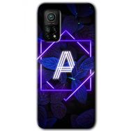 Gramaphone Mi 10T Pro Hd Desen Baskılı Arka Kapak Dark Neon Yaprak A Harfi Kılıf