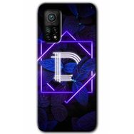 Gramaphone Mi 10T Pro Hd Desen Baskılı Arka Kapak Dark Neon Yaprak D Harfi Kılıf