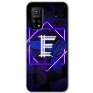 Gramaphone Mi 10T Pro Hd Desen Baskılı Arka Kapak Dark Neon Yaprak E Harfi Kılıf