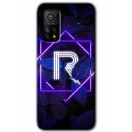 Gramaphone Mi 10T Pro Hd Desen Baskılı Arka Kapak Dark Neon Yaprak R Harfi Kılıf