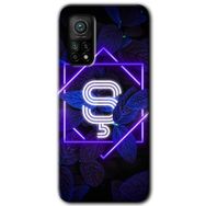 Gramaphone Mi 10T Pro Hd Desen Baskılı Arka Kapak Dark Neon Yaprak S Harfi Kılıf