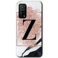 Gramaphone Mi 10T Pro Hd Desen Baskılı Arka Kapak Pembe Mermer Desenli Z Harfi Kılıf