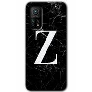 Gramaphone Mi 10T Pro Hd Desen Baskılı Arka Kapak Siyah Mermer Desenli Z Harfi Kılıf