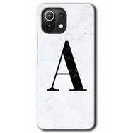 Gramaphone Mi 11 Lite Hd Desen Baskılı Arka Kapak Beyaz Mermer Desenli A Harfi Kılıf