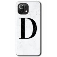 Gramaphone Mi 11 Lite Hd Desen Baskılı Arka Kapak Beyaz Mermer Desenli D Harfi Kılıf