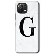 Gramaphone Mi 11 Lite Hd Desen Baskılı Arka Kapak Beyaz Mermer Desenli G Harfi Kılıf