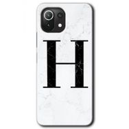 Gramaphone Mi 11 Lite Hd Desen Baskılı Arka Kapak Beyaz Mermer Desenli H Harfi Kılıf