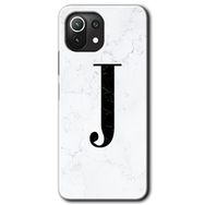 Gramaphone Mi 11 Lite Hd Desen Baskılı Arka Kapak Beyaz Mermer Desenli J Harfi Kılıf