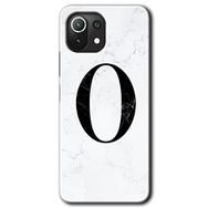 Gramaphone Mi 11 Lite Hd Desen Baskılı Arka Kapak Beyaz Mermer Desenli O Harfi Kılıf