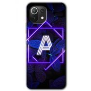 Gramaphone Mi 11 Lite Hd Desen Baskılı Arka Kapak Dark Neon Yaprak A Harfi Kılıf