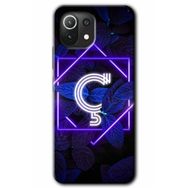 Gramaphone Mi 11 Lite Hd Desen Baskılı Arka Kapak Dark Neon Yaprak C Harfi Kılıf