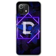 Gramaphone Mi 11 Lite Hd Desen Baskılı Arka Kapak Dark Neon Yaprak D Harfi Kılıf