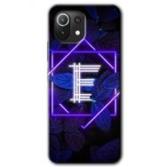 Gramaphone Mi 11 Lite Hd Desen Baskılı Arka Kapak Dark Neon Yaprak E Harfi Kılıf