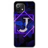 Gramaphone Mi 11 Lite Hd Desen Baskılı Arka Kapak Dark Neon Yaprak J Harfi Kılıf