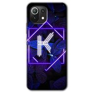 Gramaphone Mi 11 Lite Hd Desen Baskılı Arka Kapak Dark Neon Yaprak K Harfi Kılıf