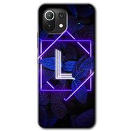 Gramaphone Mi 11 Lite Hd Desen Baskılı Arka Kapak Dark Neon Yaprak L Harfi Kılıf