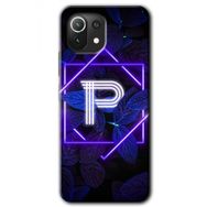 Gramaphone Mi 11 Lite Hd Desen Baskılı Arka Kapak Dark Neon Yaprak P Harfi Kılıf