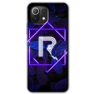 Gramaphone Mi 11 Lite Hd Desen Baskılı Arka Kapak Dark Neon Yaprak R Harfi Kılıf