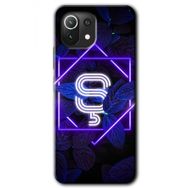 Gramaphone Mi 11 Lite Hd Desen Baskılı Arka Kapak Dark Neon Yaprak Ş Harfi Kılıf