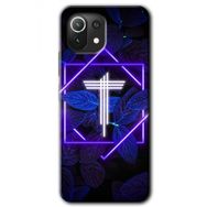 Gramaphone Mi 11 Lite Hd Desen Baskılı Arka Kapak Dark Neon Yaprak T Harfi Kılıf