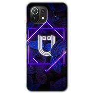 Gramaphone Mi 11 Lite Hd Desen Baskılı Arka Kapak Dark Neon Yaprak Ü Harfi Kılıf