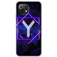Gramaphone Mi 11 Lite Hd Desen Baskılı Arka Kapak Dark Neon Yaprak Y Harfi Kılıf