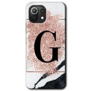 Gramaphone Mi 11 Lite Hd Desen Baskılı Arka Kapak Pembe Mermer Desenli G Harfi Kılıf