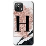 Gramaphone Mi 11 Lite Hd Desen Baskılı Arka Kapak Pembe Mermer Desenli H Harfi Kılıf