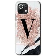 Gramaphone Mi 11 Lite Hd Desen Baskılı Arka Kapak Pembe Mermer Desenli V Harfi Kılıf