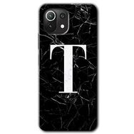Gramaphone Mi 11 Lite Hd Desen Baskılı Arka Kapak Siyah Mermer Desenli T Harfi Kılıf