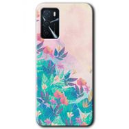 Gramaphone Oppo A16 HD Desen Baskılı Arka Kapak Çizim Yapraklar Kılıf