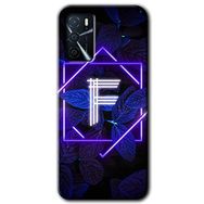 Gramaphone Oppo A16 Kılıf HD Desen Baskılı Arka Kapak - Dark Neon Yaprak F Harfi Kılıf