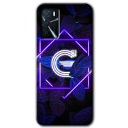 Gramaphone Oppo A16 Kılıf HD Desen Baskılı Arka Kapak - Dark Neon Yaprak G Harfi Kılıf