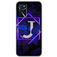 Gramaphone Oppo A16 Kılıf HD Desen Baskılı Arka Kapak - Dark Neon Yaprak J Harfi Kılıf