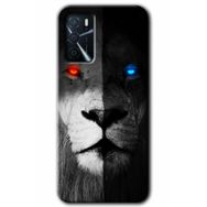 Gramaphone Oppo A16 Kılıf HD Desen Baskılı Arka Kapak - Fire and Ice Lion Kılıf