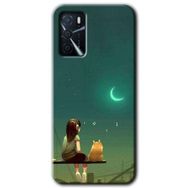 Gramaphone Oppo A16 Kılıf HD Desen Baskılı Arka Kapak - Kedili Kız Kılıf