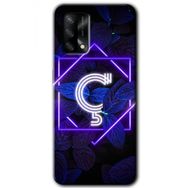 Gramaphone Oppo A54 HD Desen Baskılı Arka Kapak Dark Neon Yaprak Ç Harfi Kılıf