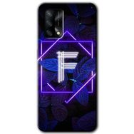 Gramaphone Oppo A54 HD Desen Baskılı Arka Kapak Dark Neon Yaprak F Harfi Kılıf