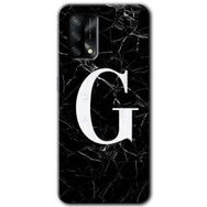 Gramaphone Oppo A54 HD Desen Baskılı Arka Kapak Siyah Mermer Desenli G Harfi Kılıf