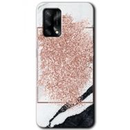 Gramaphone Oppo A54 Kılıf Hd Desen Simli Mermer Baskılı Arka Kapak