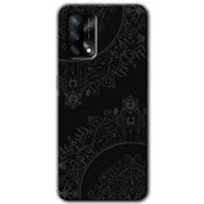 Gramaphone Oppo A54 Kılıf Hd Desen Siyah Mandala Baskılı Arka Kapak