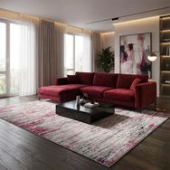 Gri Pembe Salon Halısı Modern Dokulu Dijital Baskılı Kaymaz Tabanlı Halı Dijital Baskı Halı 7 Mm