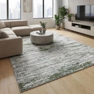 Gri Yeşil Salon Halısı Modern Dokulu Dijital Baskılı Kaymaz Tabanlı Halı Dijital Baskı Halı 7 Mm