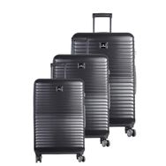 Guard GRD2403XW22547 Siyah Polikarbon Kırılmaz 3'lü Seyahat Valizi Set