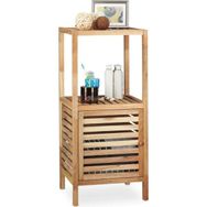 Gudy Wood Ahşap Banyo Dolabı Kapaklı ve Raflı Havluluk