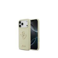 Guess iPhone 17 Pro Max Grained Yazı Logolu Yeşil Telefon Kılıfı